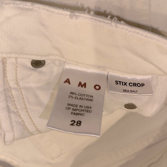 AMO Stix Crop White Jeans. Size 28. Excellent condition. - Picture 5 of 8